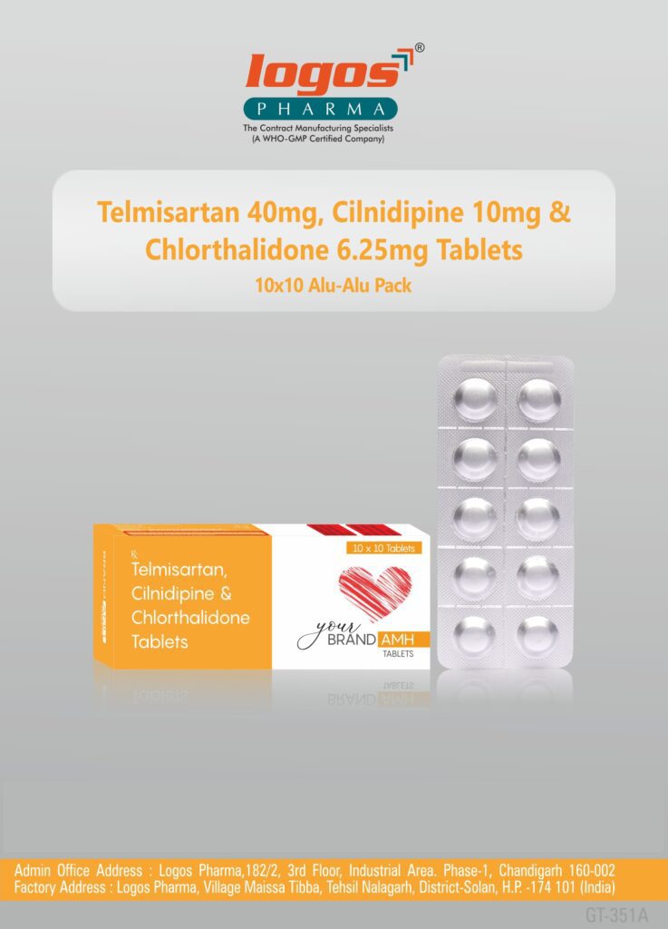 Telmisartan 40 Mg Cilnidipine 10 Mg Chlorthalidone 6 25 12 5 Mg